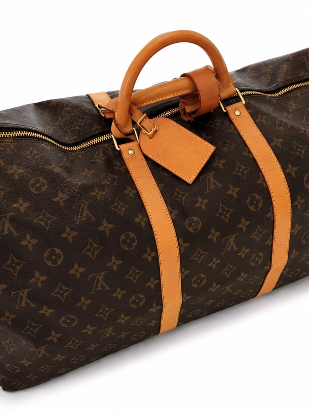 Louis Vuitton Monogram Canvas Duffel Bag with Tan Leather Trim
